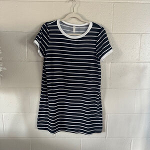Women's MTS Striped T-Shirt Dress Size S Black White